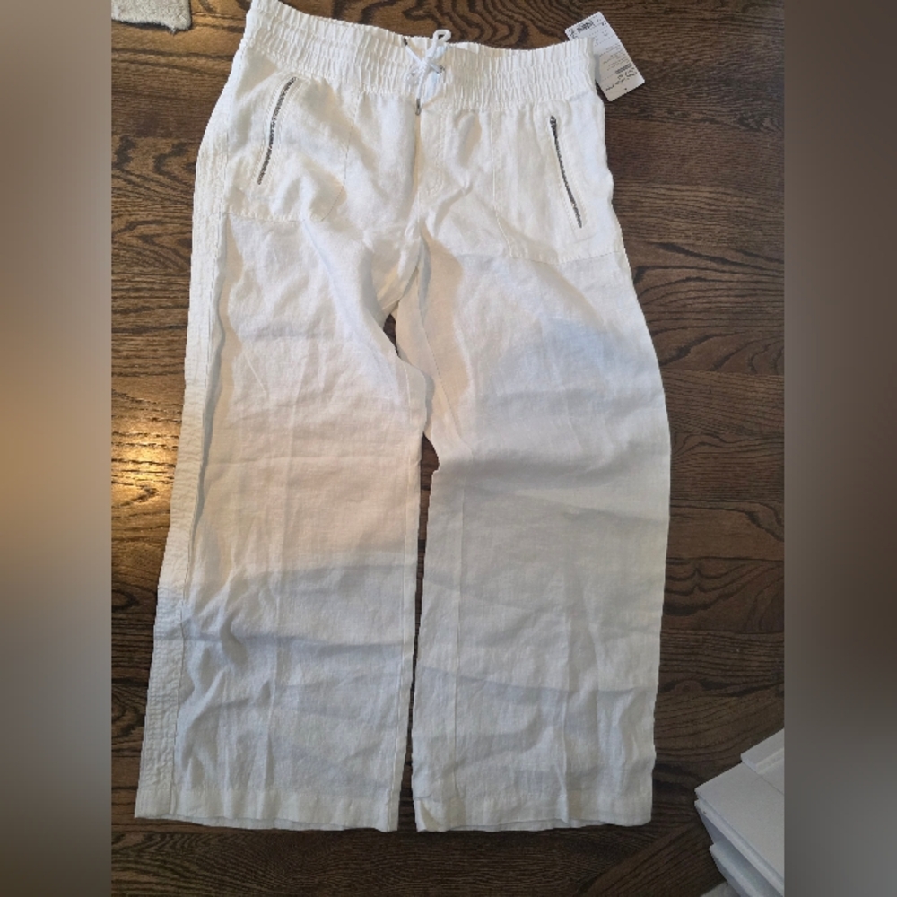 Athleta 12 Cabo White Linen Women's Pants NWT